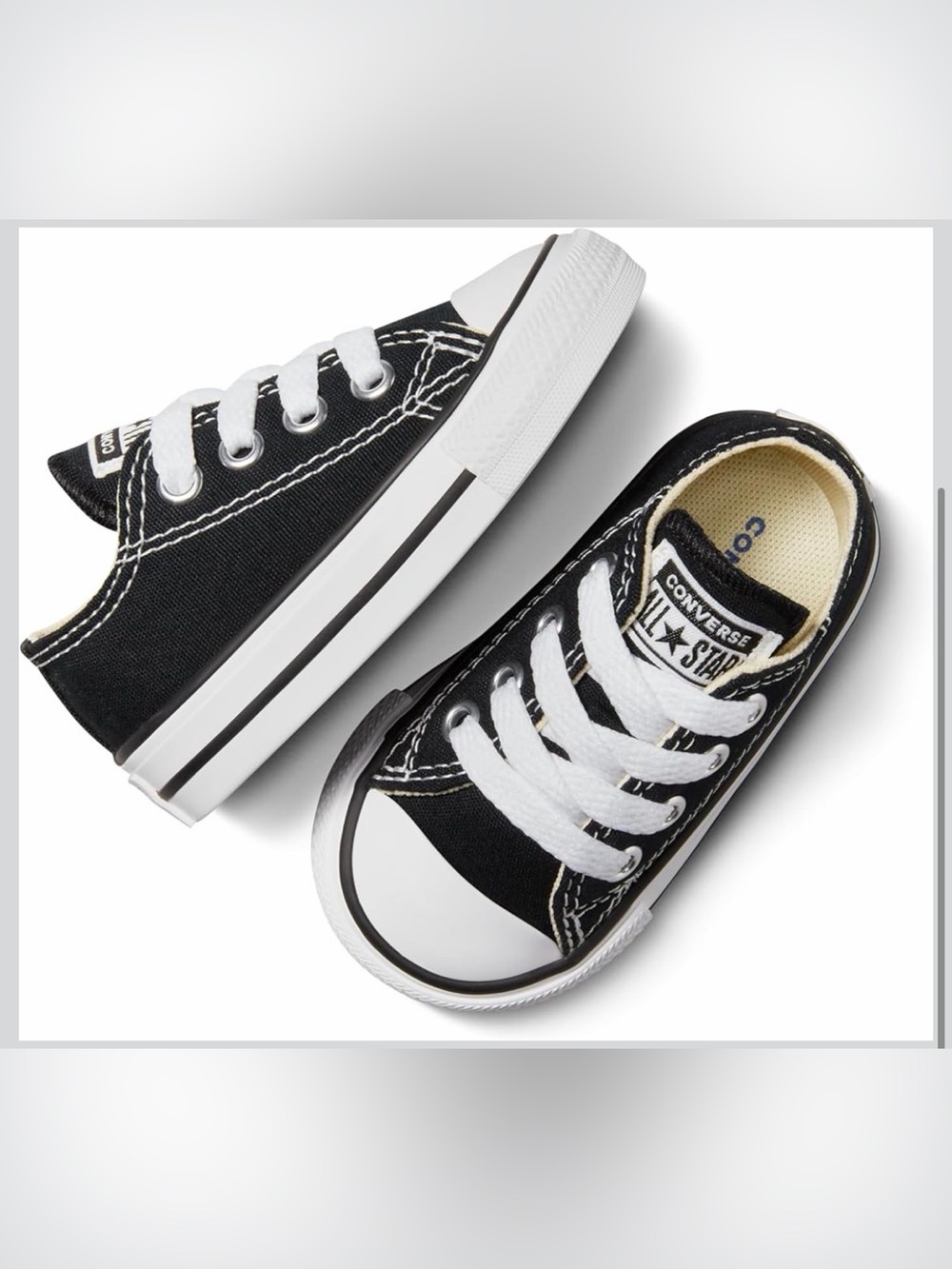 Converse Kids Chuck Taylor Low Top Sneakers - Black and White